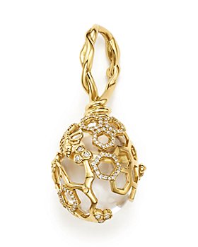Temple St. Clair - 18K Yellow Gold Beehive Rock Crystal Amulet Pendant with Diamonds