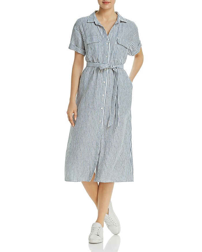 FRAME Striped Linen Shirt Dress | Bloomingdale's