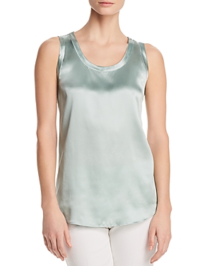 Lafayette 148 Reversible Perla Silk Blouse In Herbal Mist