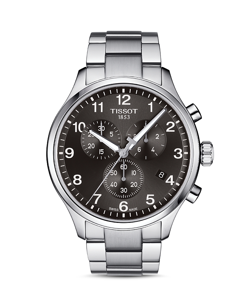 Tissot Chrono Xl Collection Chronograph Bracelet Watch, 45mm In Black/silver