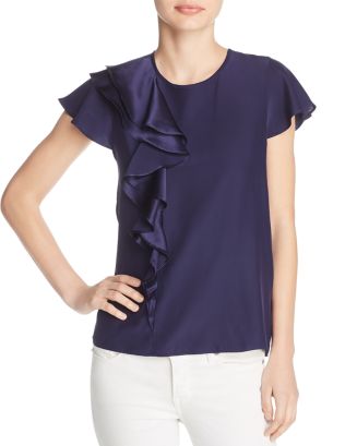 Threaded Pear Parker Ruffle Trim Sleeveless Top