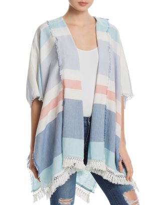 Fraas Hooded Beach Stripe Ruana | Bloomingdale's