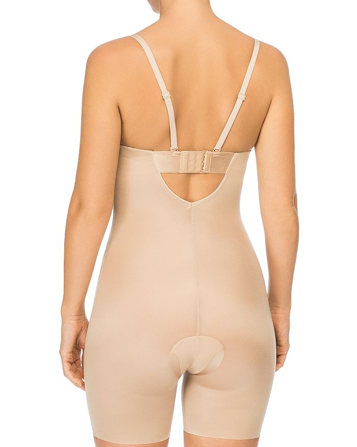 Shop Spanx Suit Your Fancy Strapless Convertible Underwire Mid-thigh Bodysuit In Champagne