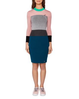 color block knit dress