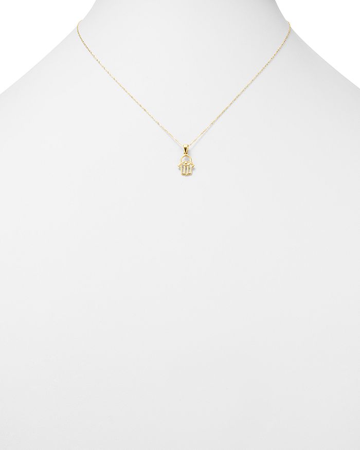 Shop Moon & Meadow Hamsa Hand Pendant Necklace In 14k Yellow Gold, 16 - 100% Exclusive