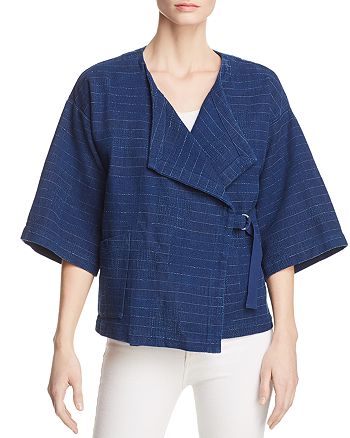 EileenFisher Womens Striped Kimono Jacket