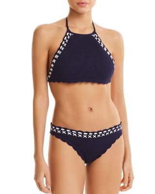 crochet high neck bikini top