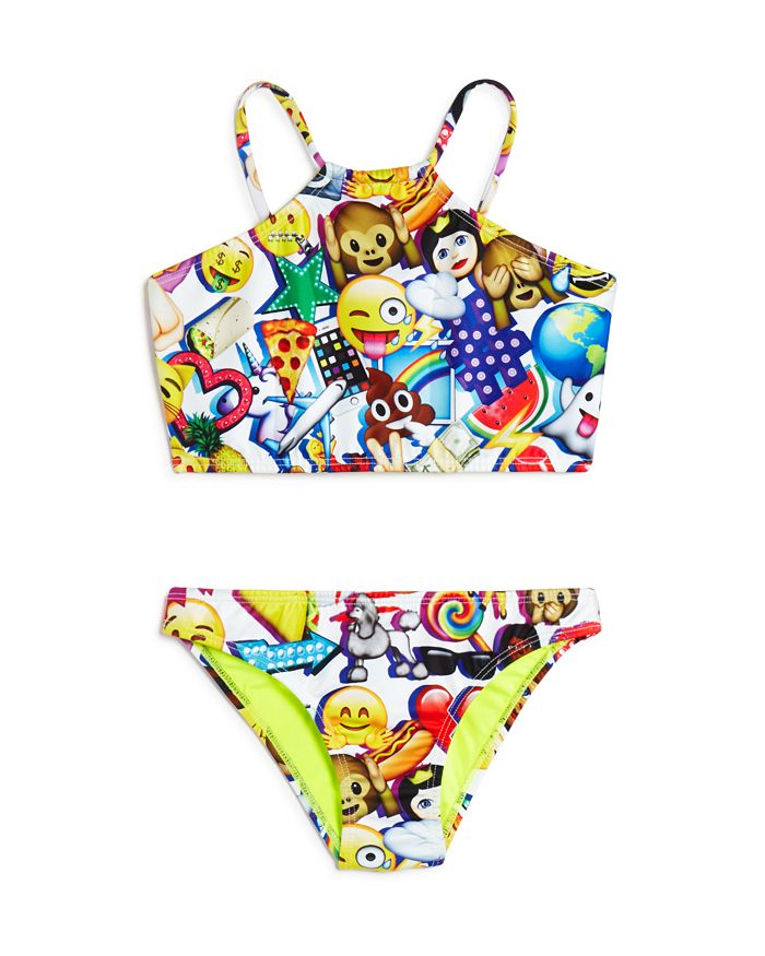 Terez Girls' Emoji-Print 2-Piece Swimsuit - Big Kid, Little Kid ...