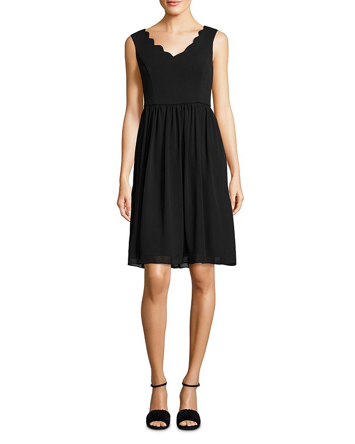 Adrianna Papell Sleeveless Scalloped Dress | Bloomingdale's