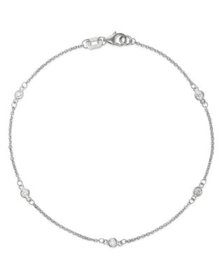 diamond station bracelet white gold