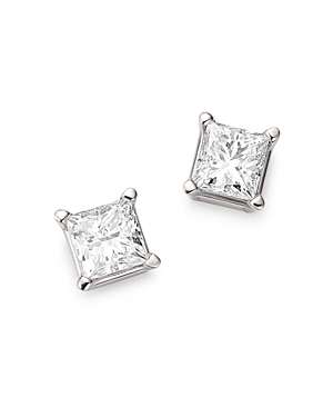 Bloomingdale's Diamond Princess-Cut Studs in 14K White Gold, 1.0 ct. t.w. - 100% Exclusive