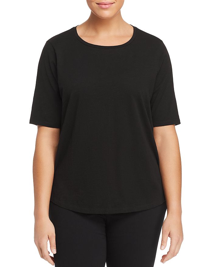 Eileen Fisher System Organic-cotton Tee In Black
