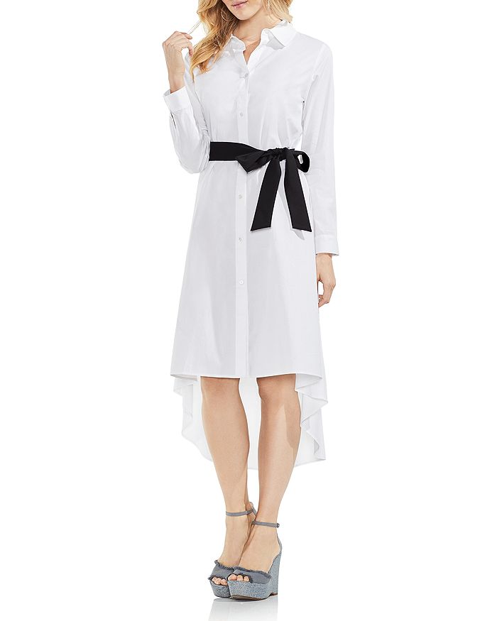 VINCE CAMUTO - High/Low Belted Shirt Dress