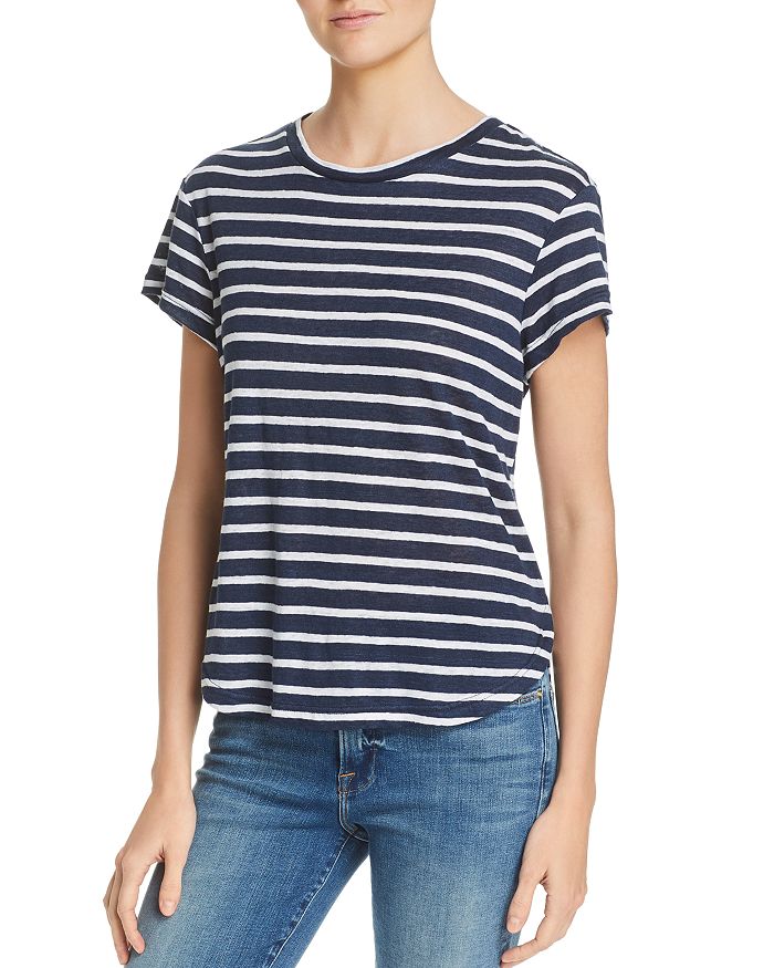 FRAME Classic Striped Linen Tee | Bloomingdale's