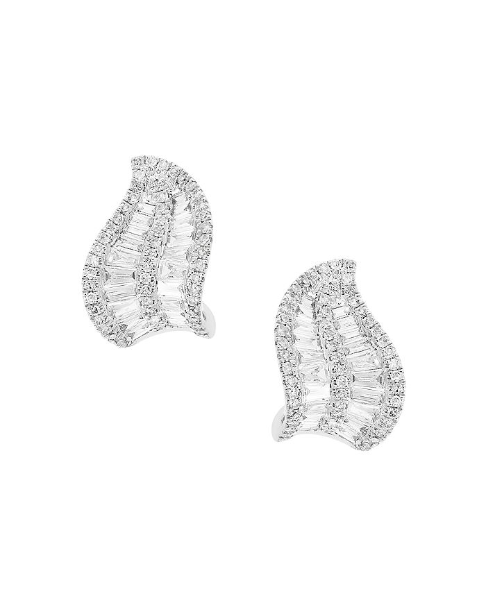 Bloomingdale's Diamond Leaf Earrings In 14k White Gold, 0.95 Ct. T.w. - 100% Exclusive