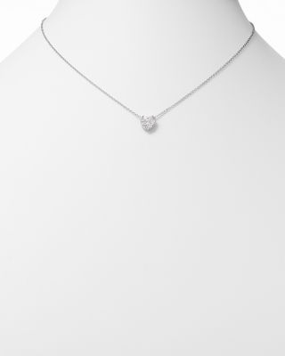 Diamond Heart Pendant Necklace in 14K White Gold, 0.50 tcw&nbsp;