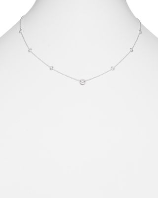 Diamond Station Necklace in 18K White Gold, 1.0 tcw&nbsp;- Exclusive
