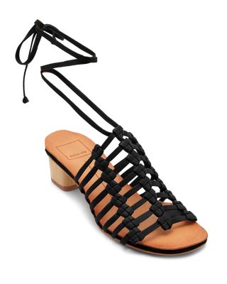 ankle tie sandals low heel