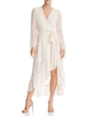 wayf floral wrap dress