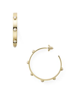 tory burch pearl hoop earrings