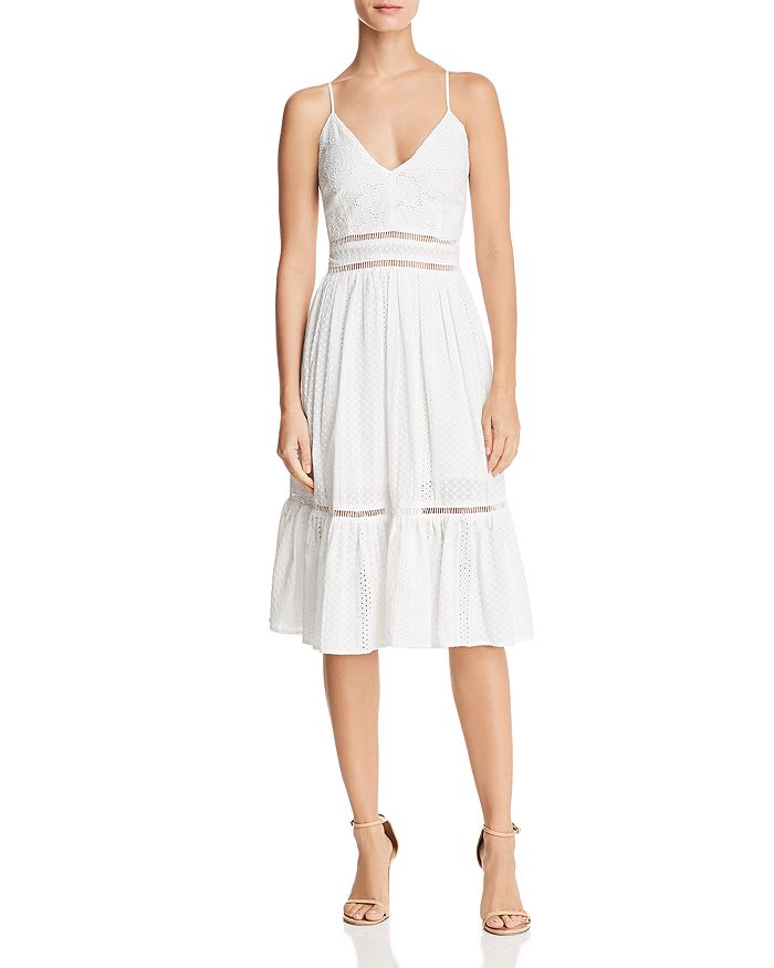 AQUA Eyelet Midi Dress - 100% Exclusive | Bloomingdale's
