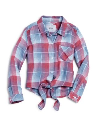 tie front plaid shirt