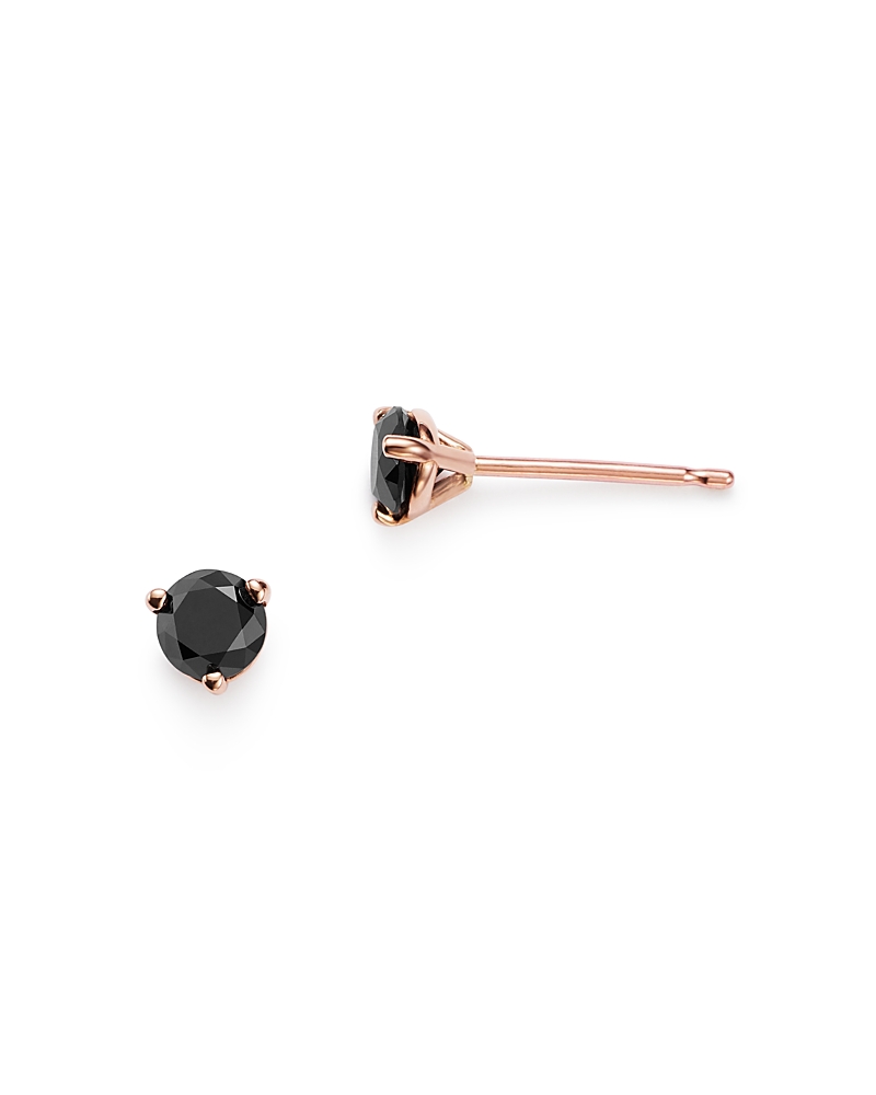 Bloomingdale's Black Diamond Stud Earrings In 14k Yellow Gold, 0.50 Ct. T. W. - Exclusive In Black/gold