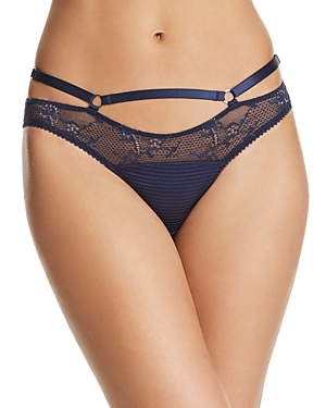 Dita Von Teese Madame X Lace Strappy Bikini In Navy