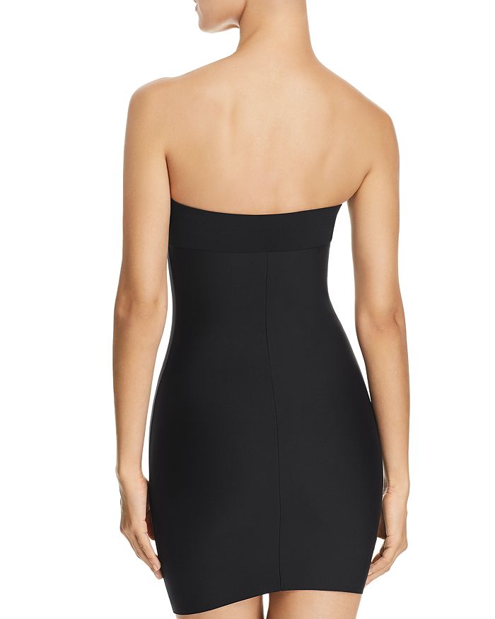 Shop Commando Two-faced Tech Strapless Shaping Slip In Black