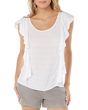 MICHAEL STARS RUFFLE-TRIMMED TOP,DPS03