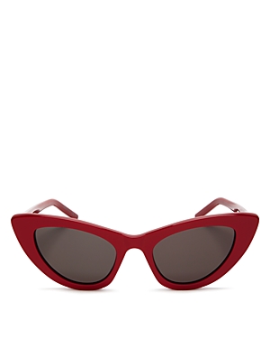 Saint Laurent New Wave 213 Lily Cat-eye Sunglasses In Red/gray
