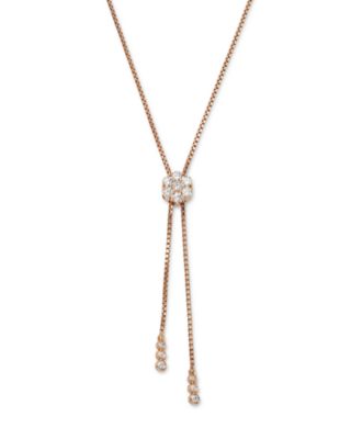 Bloomingdale's Fine Collection - Diamond Flower Bolo Necklace in 14K Gold, 0.85 ct. t.w. - Exclusive