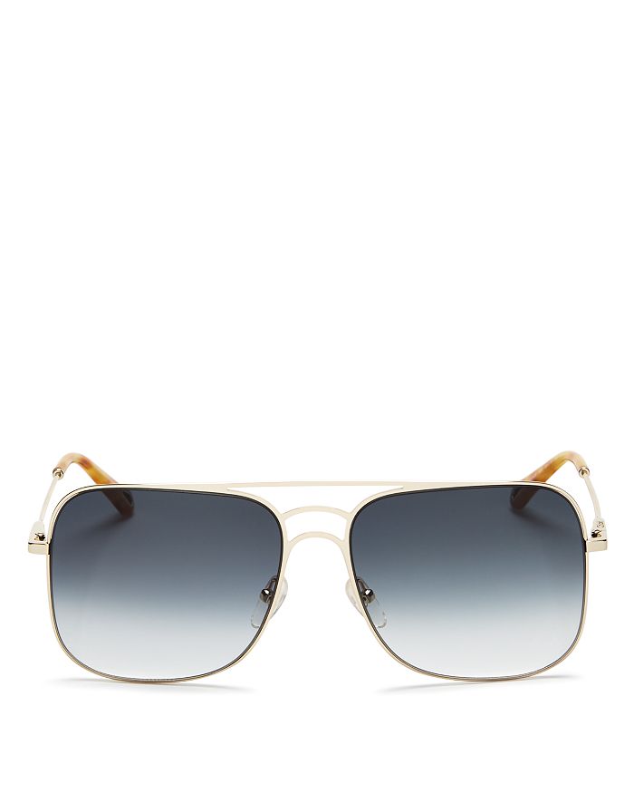 Chlo Women s Ricky Triple Bridge Gradient Navigator Sunglasses