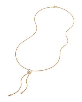 Diamond Flower Bolo Necklace in 14K Yellow Gold, 0.85 tcw 