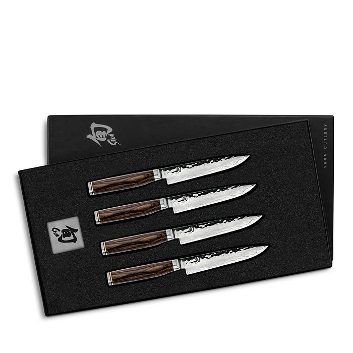 Shun Premier 4-piece Steak Knife Set In Wood/silver