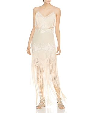 HAUTE HIPPIE GRANDEUR FRINGED EMBROIDERED GOWN,2PF160072E