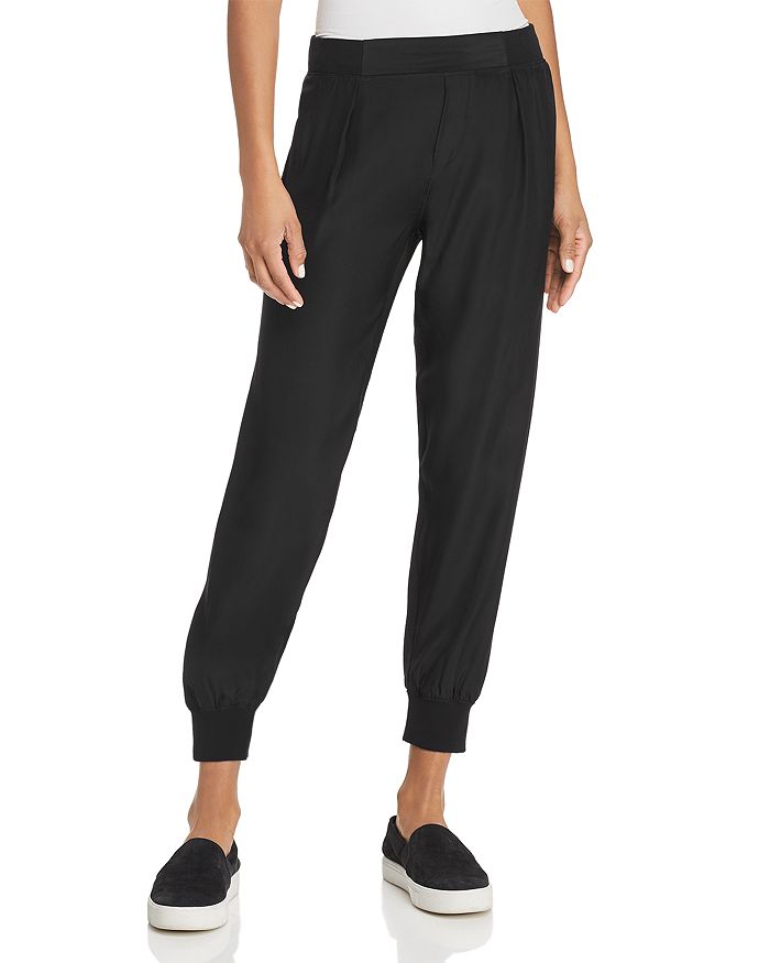 Atm Anthony Thomas Melillo Silk Jogger Trousers In Black