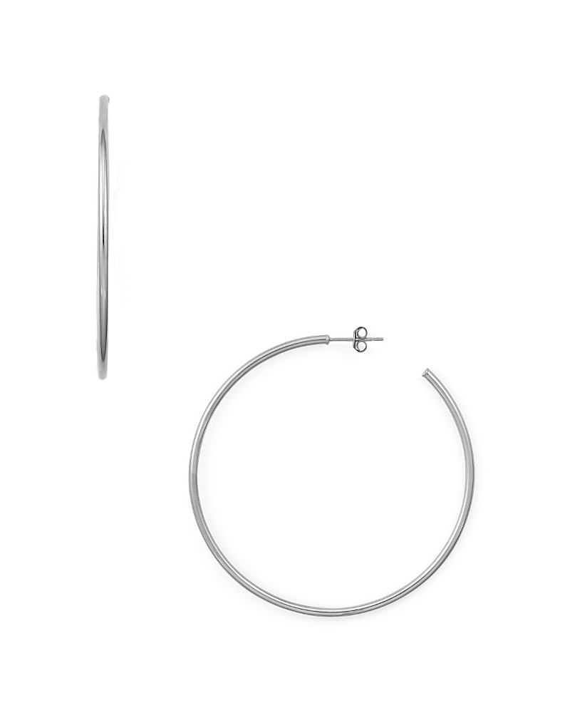Aqua Large Hoop Earrings In Sterling Silver - Exclusive In Silver