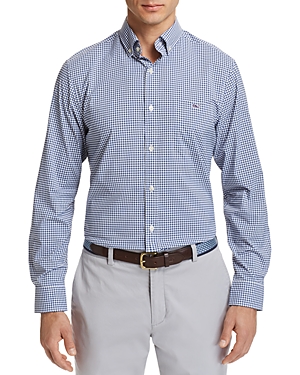 VINEYARD VINES PERFORMANCE GRAND CAY GINGHAM CLASSIC FIT BUTTON-DOWN SHIRT,1W3424