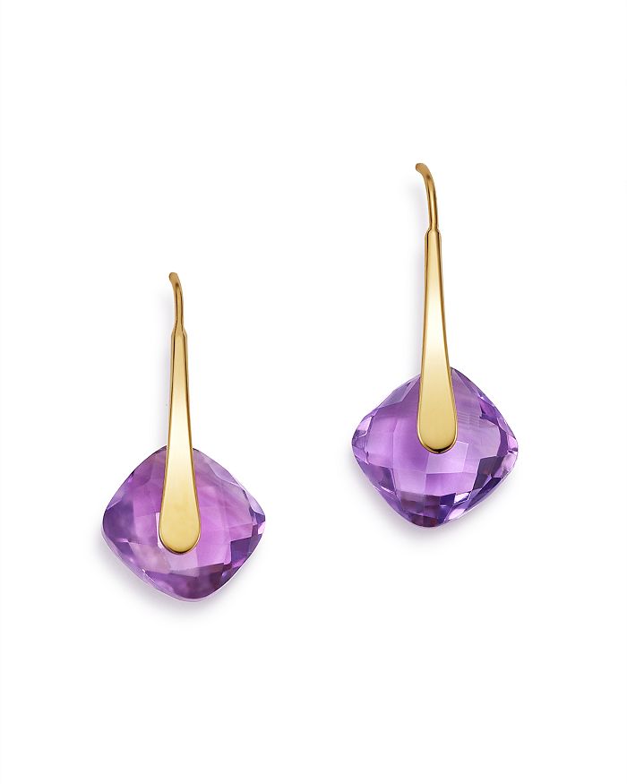 Bloomingdale's Amethyst Faceted Drop Earrings In 14k Yellow Gold - 100% Exclusive In Purple/gold