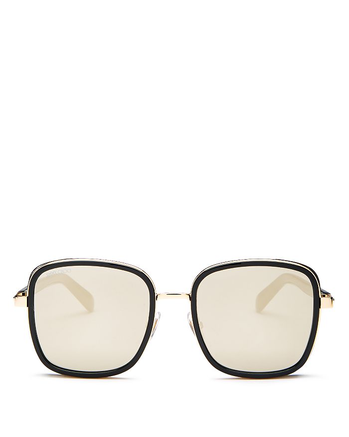 Jimmy Choo Women's Elva Mirrored Square Sunglasses, 54mm In Black/silver