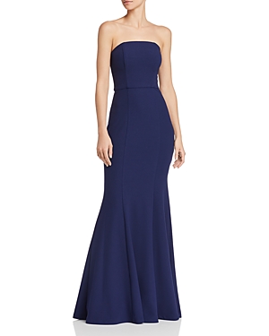 BARIANO MOONSTONE CONVERTIBLE STRAPLESS CREPE MERMAID GOWN,B29D22