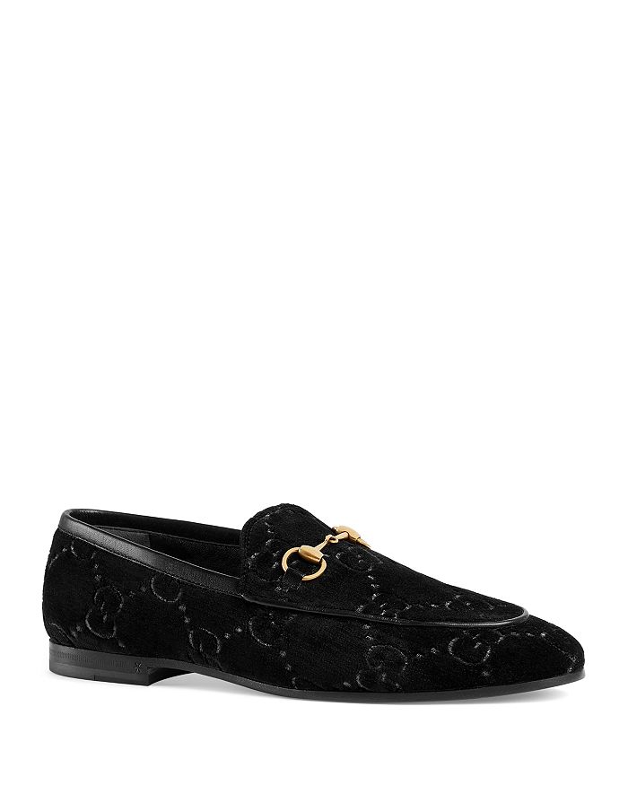 Gucci Black Velvet Jordaan Loafers