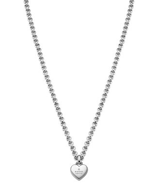 gucci trademark heart silver necklace