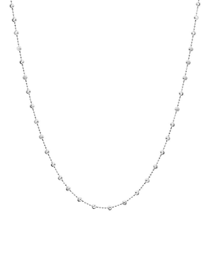 Officina Bernardi Moon Bead Chain Necklace, 16 In Silver