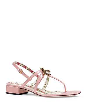 GUCCI Women's Patent Leather Bee Sandals,524624BNC00