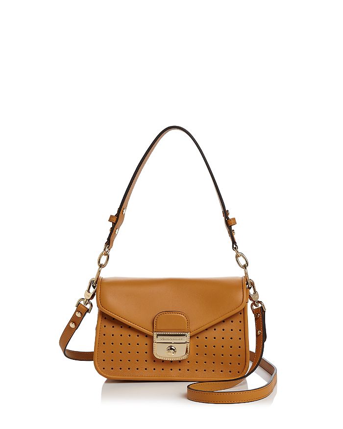 Longchamp Mademoiselle Small Perforated Leather Crossbody In Honey Yellow gold ModeSens