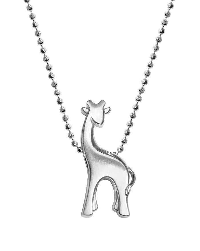 Alex Woo Giraffe Necklace, 16" In Silver