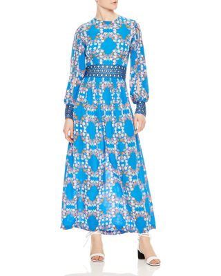 chinese dress ladies The Sunbeam Eyelet Lace Inset Tiered Maxi Dress Large / Ivory main image 0