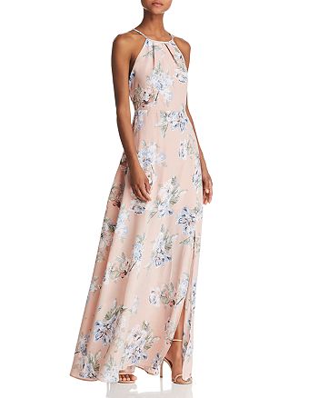 AQUA Lace-Back Floral Gown - 100% Exclusive | Bloomingdale's